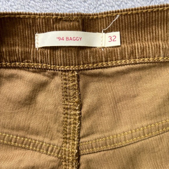 Levi's‎ '94 Baggy Corduroy Pants Mens 32x31 Brown Tan Relaxed Fit Wale Cotton - Picture 6 of 9